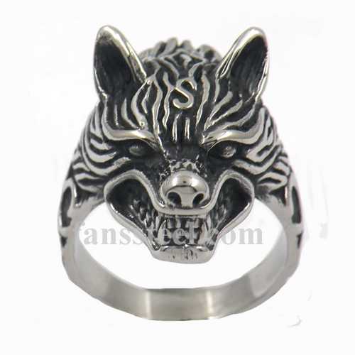 FSR12W06 super S wolf animal ring - Click Image to Close